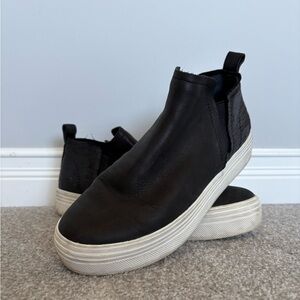 Dolce Vita Black and White Slip-On Sneakers with Chunky Sole